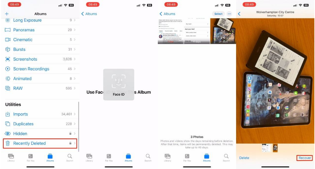 大祥苹果14维修分享 iPhone14 上恢复已删除的照片 