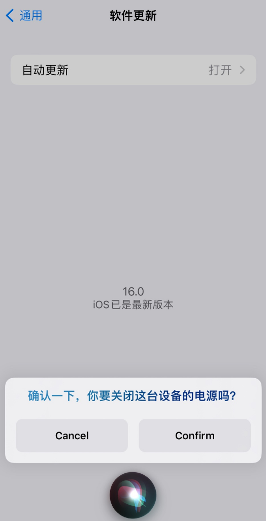 大祥苹果手机维修分享iOS 16 新功能：呼叫 Siri 即可让 iPhone 关机 