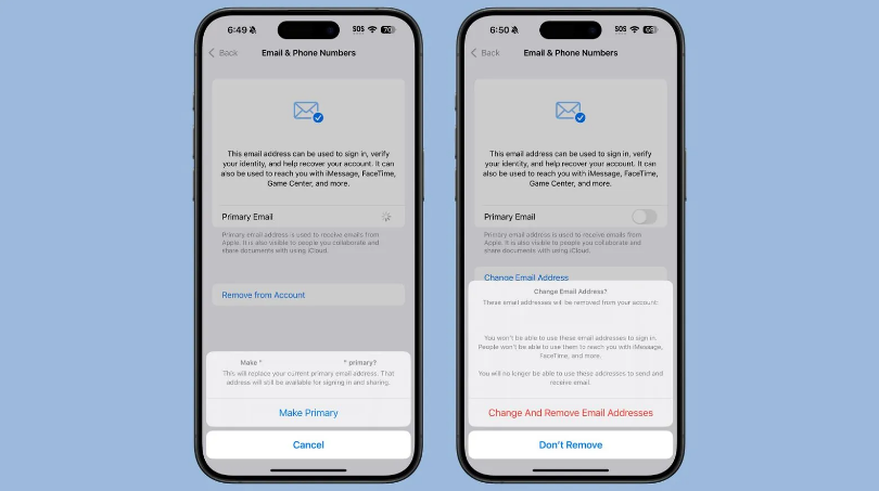 大祥苹果手机维修分享苹果 iOS 18.1 支持设置“主要”邮箱地址并更改 iCloud 邮箱 